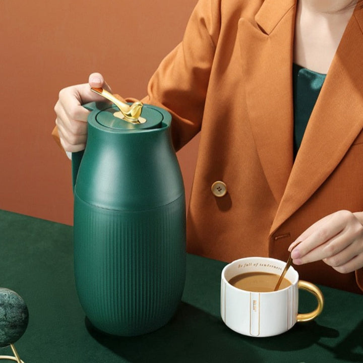 Skanto | ThermoMax | Große minimalistische isolierte Edelstahlflasche – Doppelwand-Thermoskanne