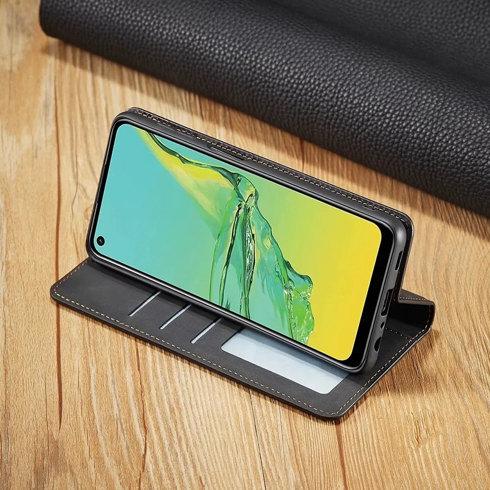 Skanto | Samsung Hülle: Magnetische Lederhülle für stilvollen Schutz