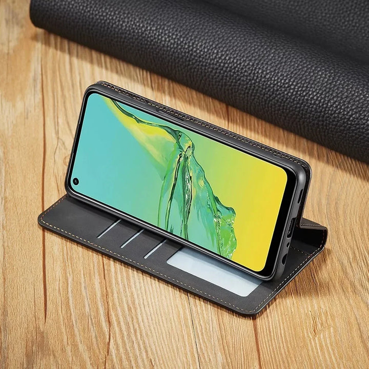 Skanto | Samsung Hülle: Magnetische Lederhülle für stilvollen Schutz