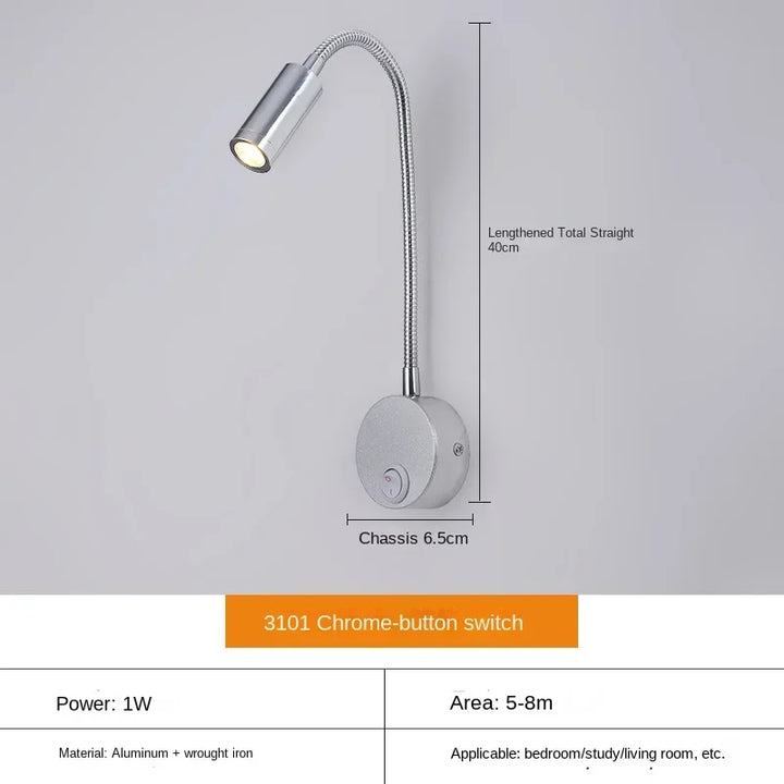 Skanto | Vielseitige LED-Wandleuchte: Modern, flexibel, perfekt für die Bettlektüre