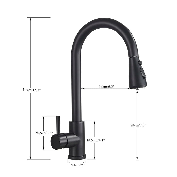 Skanto | Ausziehbarer Wasserhahn mit Einhebelmischer – Flexibler Wasserhahn mit Duschfunktion, hochwertiger Edelstahl, ideal für moderne Küchen, einfache Installation