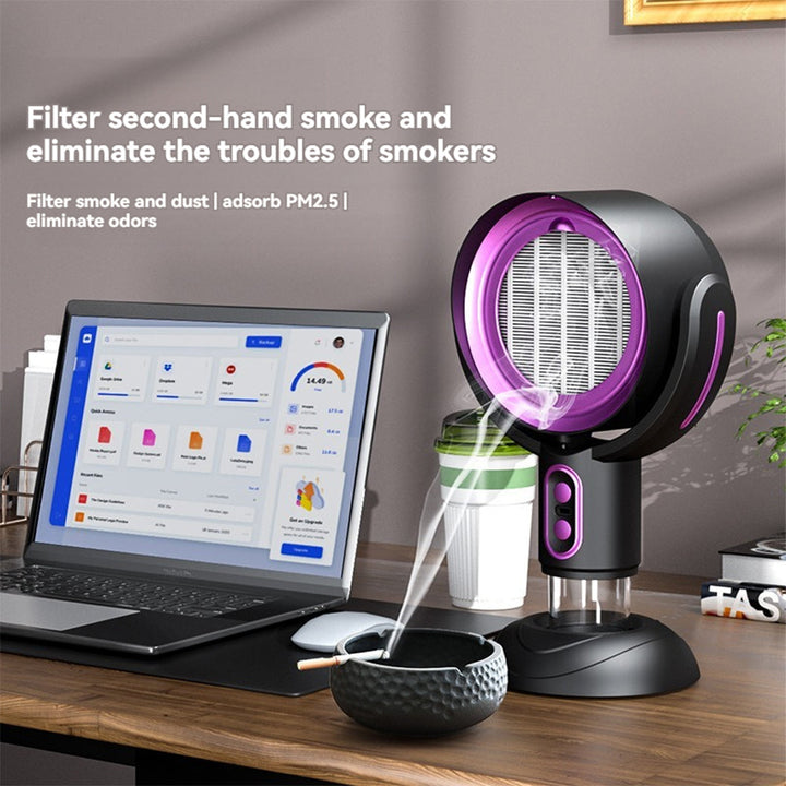 Skanto | SmokeAway Venti – Tragbarer Luftreiniger-Ventilator mit Ionentechnologie und USB-Ladegerät