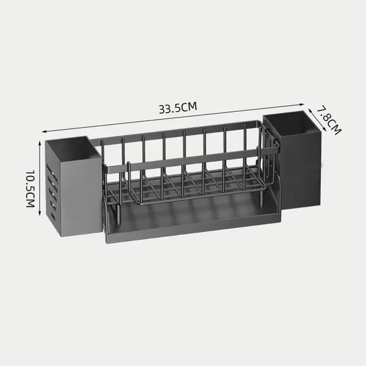 Skanto | Ordinaqua Spülbecken-Organizer-Regal | Selbstentleerend | Halter für Schwamm, Seife & Tuch | Erweiterbar & Hygienisch | ABS-Kunststoff