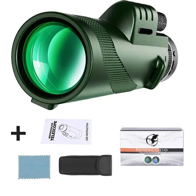 Skanto | 80x100 HD Zoom Monokular-Teleskop: Leistungsstarkes tragbares Fernglas für Jagd, Camping und Outdoor-Erkundung
