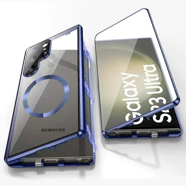 Skanto | Metall-Aluminiumlegierung 360 Hülle mit Sicherheitsverschluss für Samsung Galaxy S24-S23 Serie
