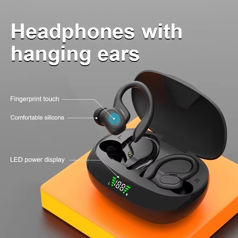 Skanto | SP16 True Wireless Earbuds mit Ohrhaken, wasserdichte Sportkopfhörer mit Mikrofon und HiFi-Stereo-Sound