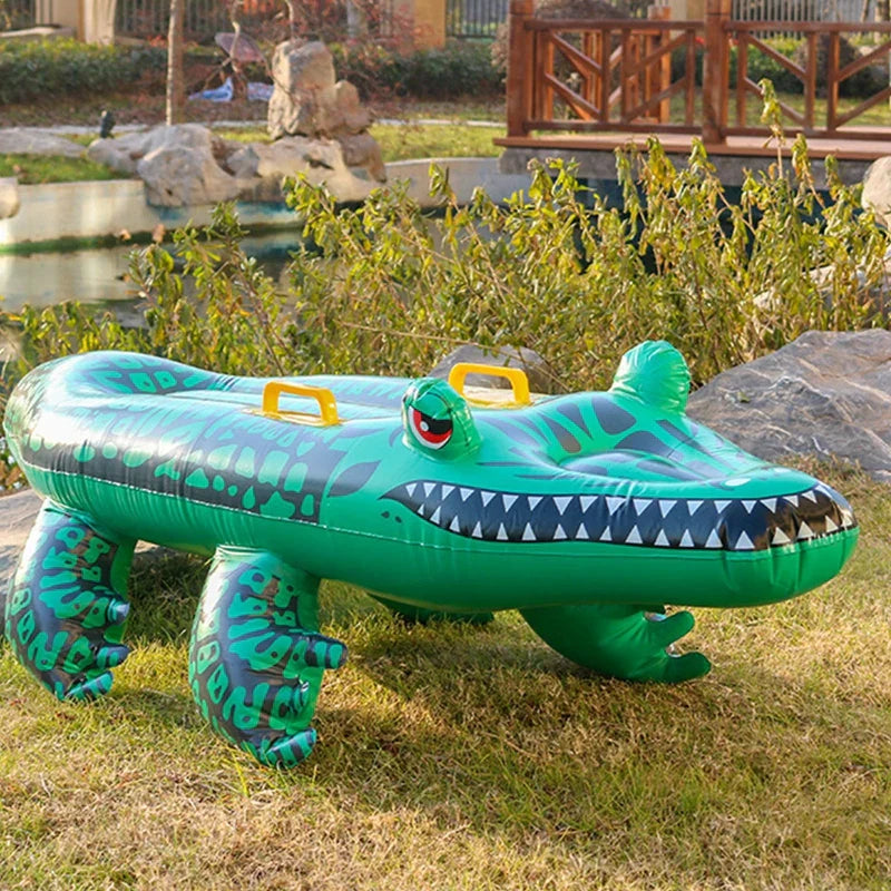 Skanto | Floatoro Aufblasbares Krokodil-Schwimmspielzeug für Kinder & Erwachsene | Poolspielzeug für Strand, Pool & Sommerparty | Robuste PVC-Wassermatratze