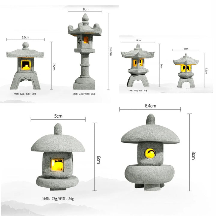 Skanto | Mini Pagoda ZenStone | Sandstein-Dekoration | Für Garten, Bonsai & Zen-Oasen | Handgefertigt