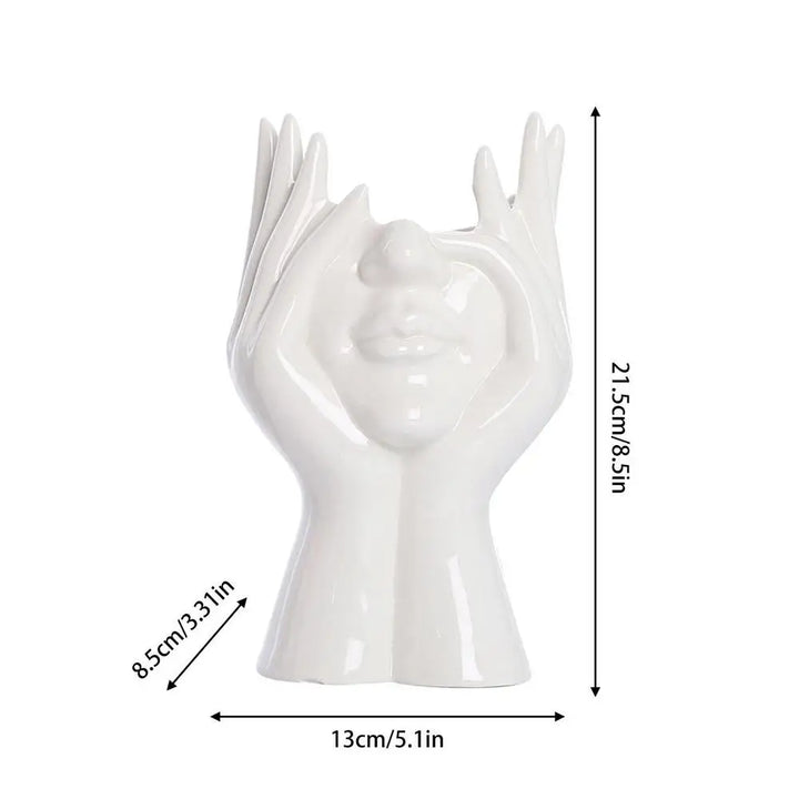 Skanto Keramik-Gesichtsvase für Deko, Kunstvase für Zuhause, Büro-Deko, feministische Deko, moderne Körper-Blumenvase, weibliche Körper-Vase
