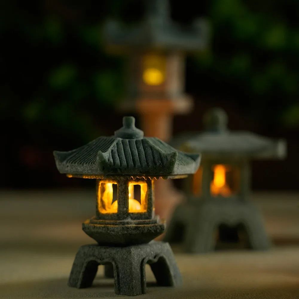 Skanto | Mini Pagoda ZenStone | Sandstein-Dekoration | Für Garten, Bonsai & Zen-Oasen | Handgefertigt