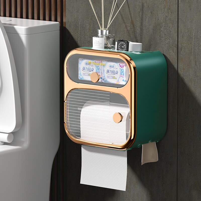 Skanto | MultiBox Wandmontierte Toilettenpapier-Handtuch-Aufbewahrungsbox