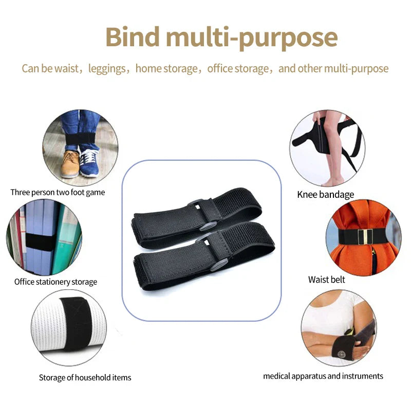 Skanto | Verstellbares elastisches, wendbares Schnallen-Nylon-Klettband – Klett-Kabelbinder, Klettbänder, selbstklebendes Befestigungsband (2/5 Stk.)