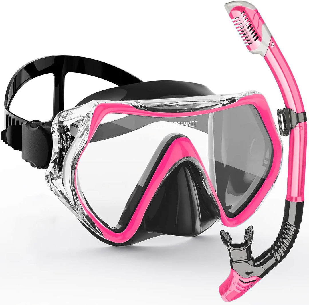 Skanto | AquaVision Schnorchelmasken-Set für Erwachsene | Anti-Beschlag & Schlagfest | Silikon-Dichtlippe & Trockenschnorchel | 180° Sichtfeld