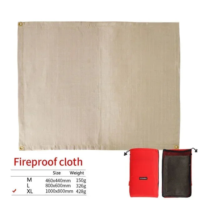 Skanto | CampVita Brandschutz Campingmatte | Hitzebeständig & Feuerfest | Ideal für Grills & Lagerfeuer | Fiberglas Beige