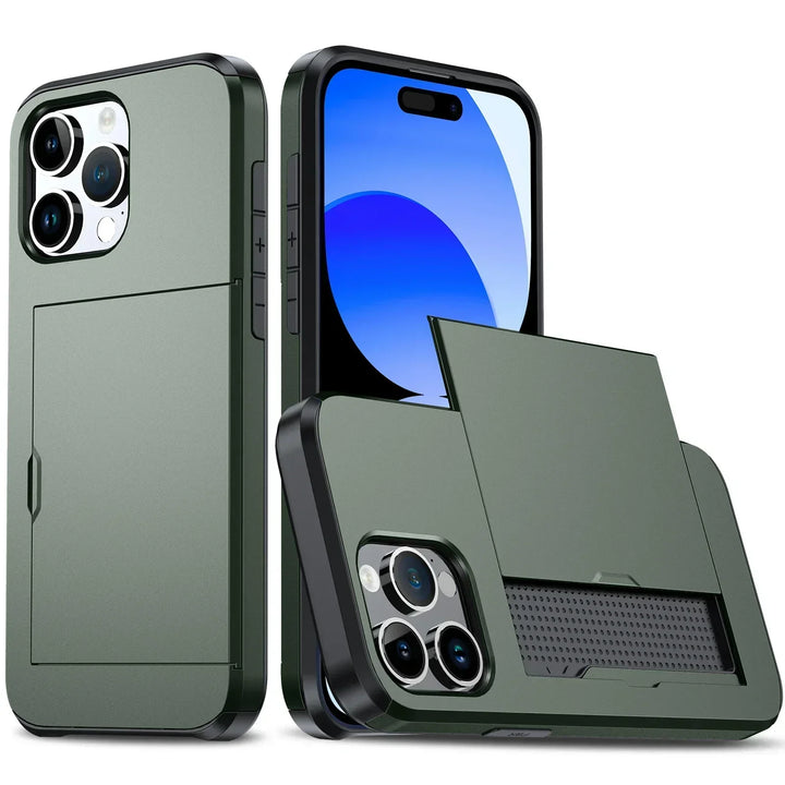 Skanto | LuxShield iPhone Hülle mit Kartenfach | Schlankes Design | Kartenaufbewahrung | Schutz und Stil