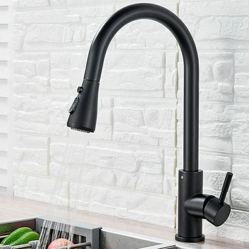Skanto | Ausziehbarer Wasserhahn mit Einhebelmischer – Flexibler Wasserhahn mit Duschfunktion, hochwertiger Edelstahl, ideal für moderne Küchen, einfache Installation
