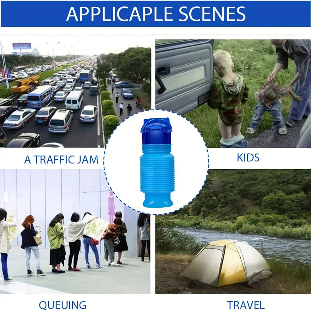 Skanto | Ansblue 750ML tragbares Urinal – faltbar & kompakt für Reisen, Camping & Wandern, geeignet für Frauen, Männer & Kinder