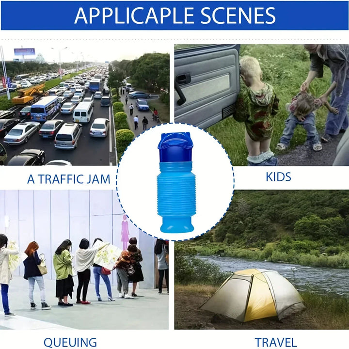 Skanto | Ansblue 750ML tragbares Urinal – faltbar & kompakt für Reisen, Camping & Wandern, geeignet für Frauen, Männer & Kinder