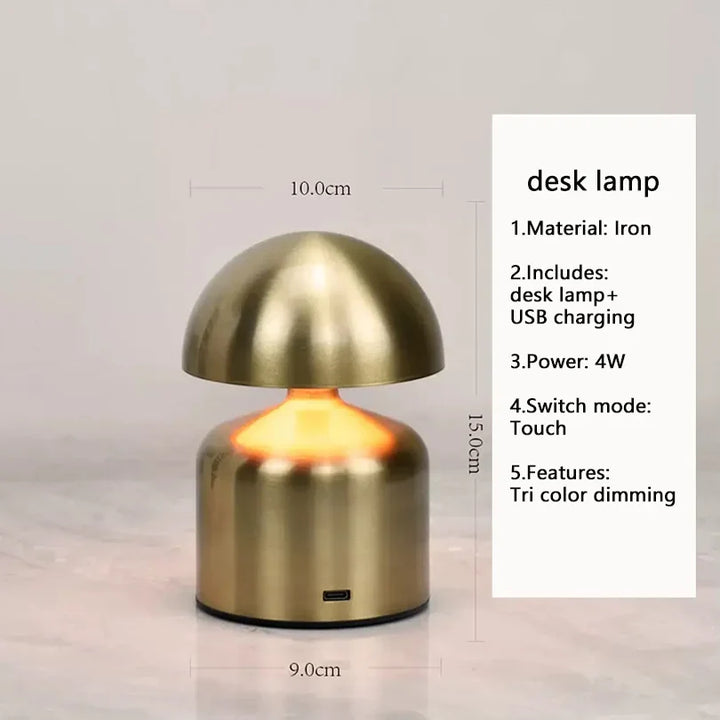 Skanto | LumoVerde LED-Tischlampe | Wiederaufladbar | 3 Farbtemperaturen & Touch-Dimmer | 4W | 5V