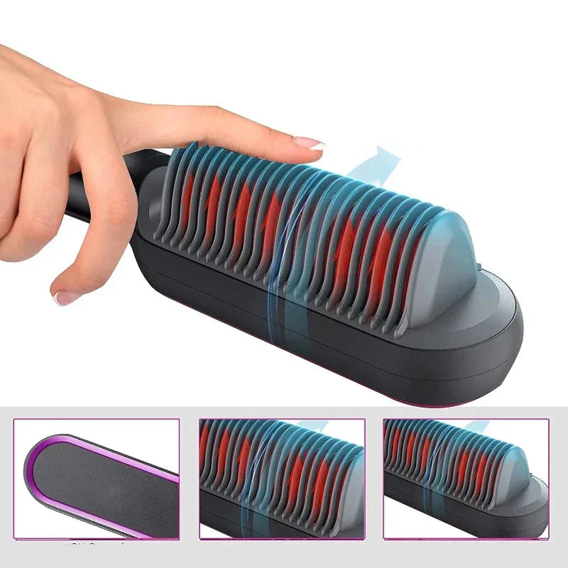 Skanto | Haarglättungsbürste UK – 2-in-1 Thermo-Glättkamm & Lockenwickler mit einstellbarer Hitze & Turmalin-Technologie