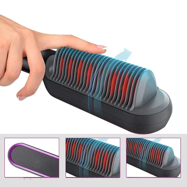 Skanto | Haarglättungsbürste UK – 2-in-1 Thermo-Glättkamm & Lockenwickler mit einstellbarer Hitze & Turmalin-Technologie