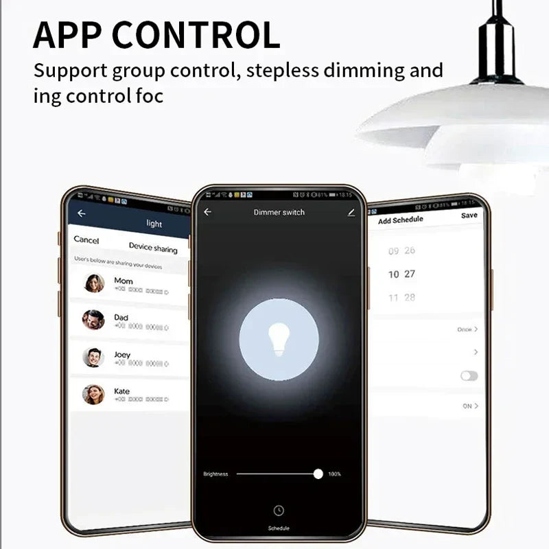 Tuya Smart Licht Wandschalter mit Neutralleiter - WiFi Dimmer Steuerung über SmartLife Google Alexa Apps