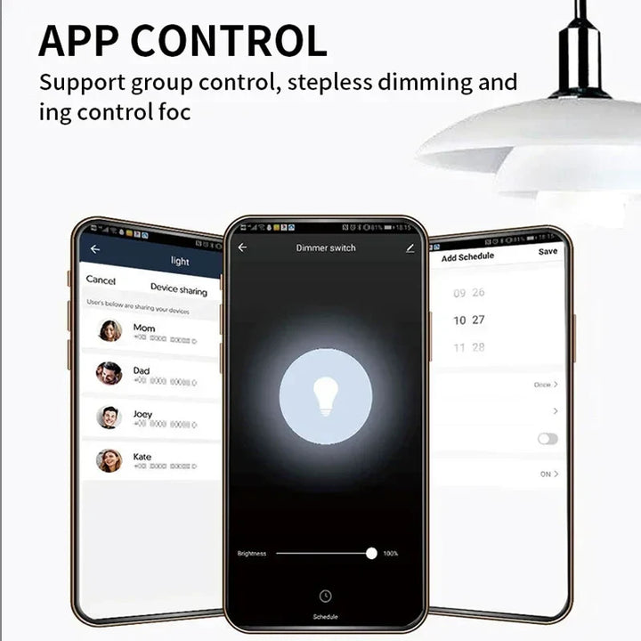 Tuya Smart Licht Wandschalter mit Neutralleiter - WiFi Dimmer Steuerung über SmartLife Google Alexa Apps