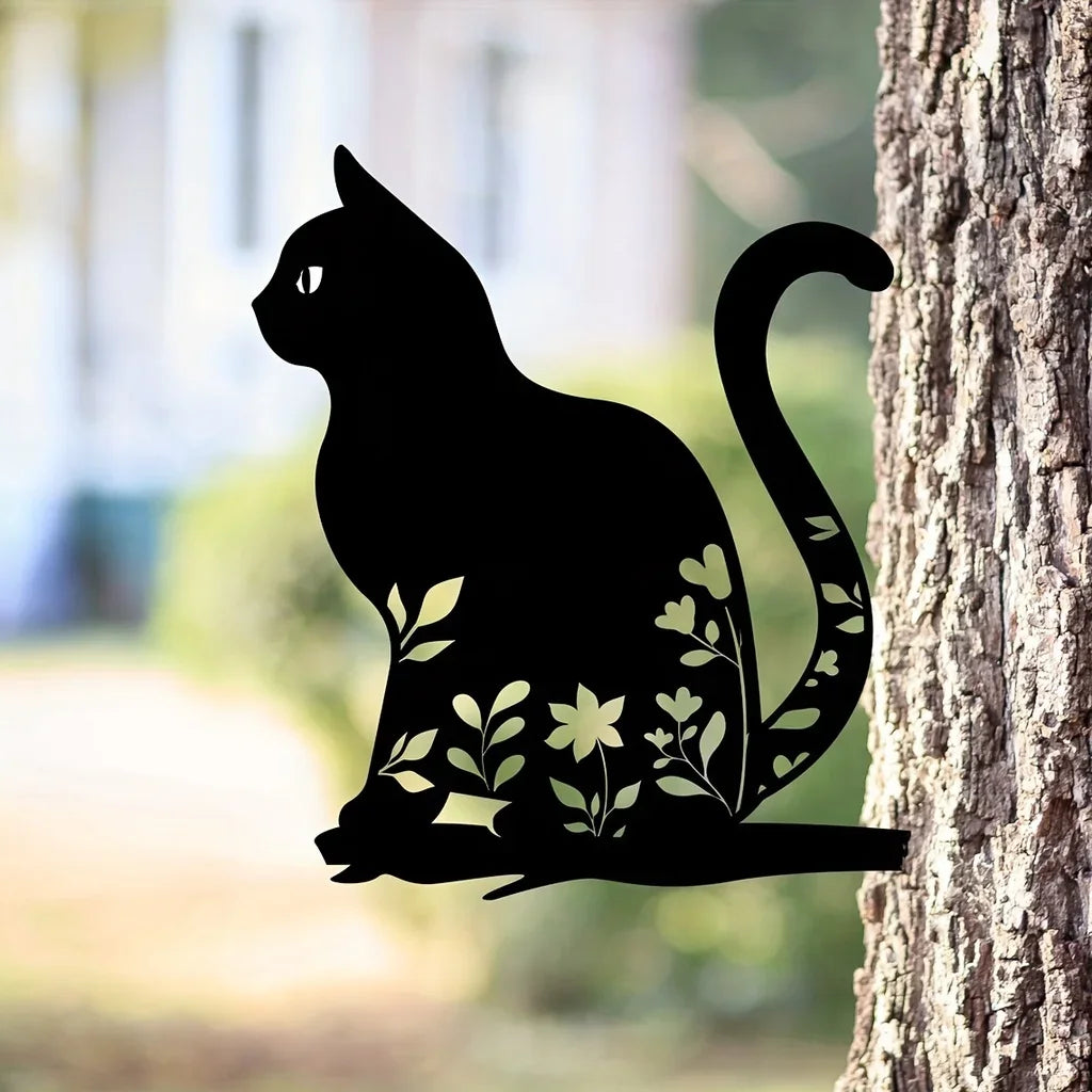 Skanto | Metall-Katzensilhouette für Garten- und Terrassendekoration