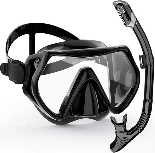 Skanto | AquaVision Schnorchelmasken-Set für Erwachsene | Anti-Beschlag & Schlagfest | Silikon-Dichtlippe & Trockenschnorchel | 180° Sichtfeld