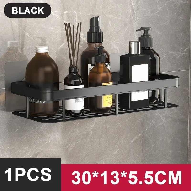 Skanto | Badezimmer-Ablageregal – Eckregal zur Wandmontage ohne Bohren, Duschablage für Toilette und Shampoo-Organizer, Bad-Accessoire