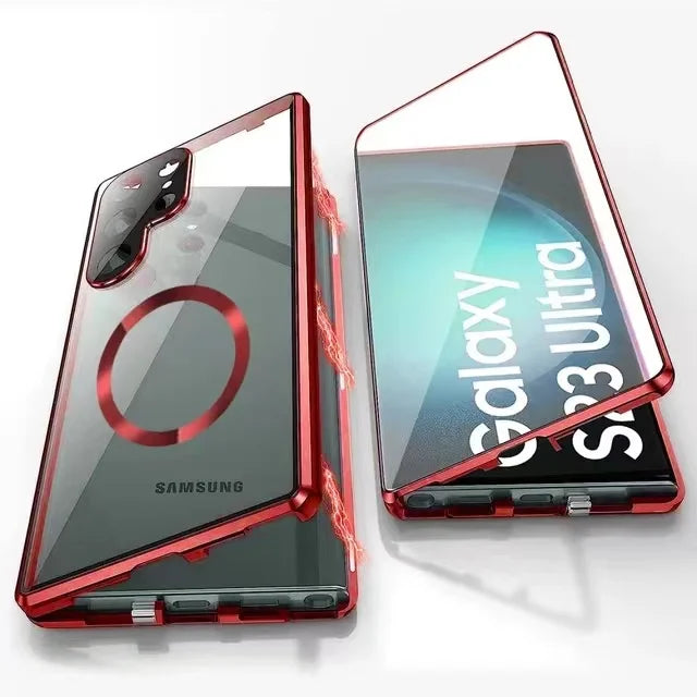 Skanto | Metall-Aluminiumlegierung 360 Hülle mit Sicherheitsverschluss für Samsung Galaxy S24-S23 Serie