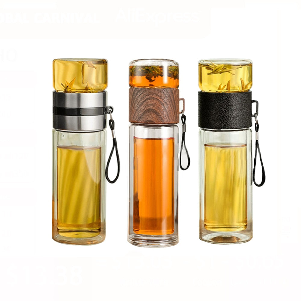 Skanto | 2-in-1 Doppelwandige Thermo Smart Teeglasflasche