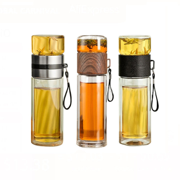 Skanto | 2-in-1 Doppelwandige Thermo Smart Teeglasflasche