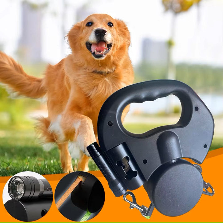 Skanto | Nie wieder verheddern – Doppelleine für Hunde mit LED-Licht