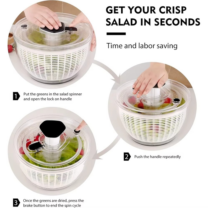 Skanto | 6.3 QT Einhand-Salatschleuder mit Easy Press Trocknungssystem