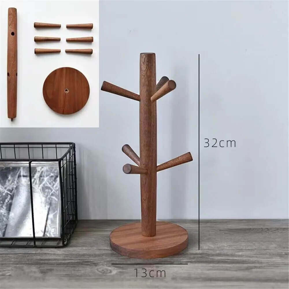 Robuster Tassenhalter aus Holz: Tassenbaum in verschiedenen Formen + Farben