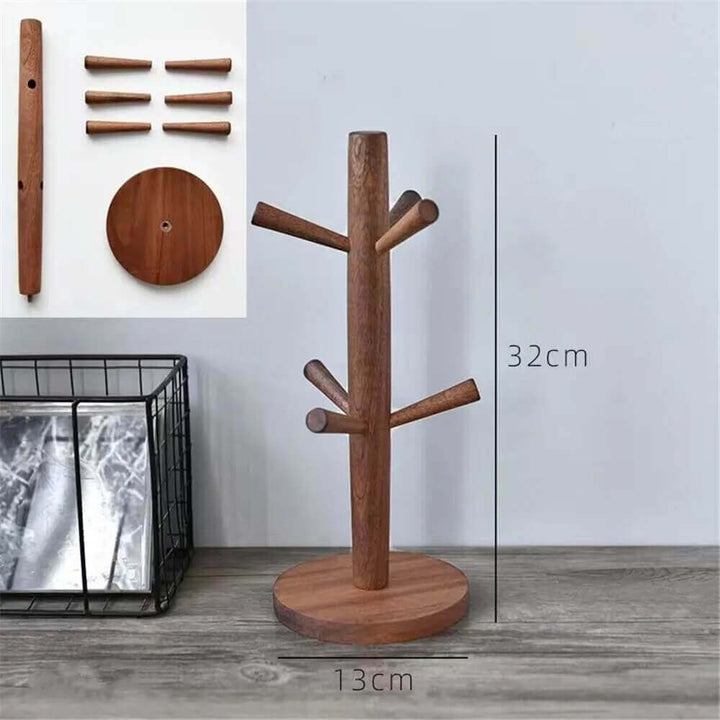 Robuster Tassenhalter aus Holz: Tassenbaum in verschiedenen Formen + Farben