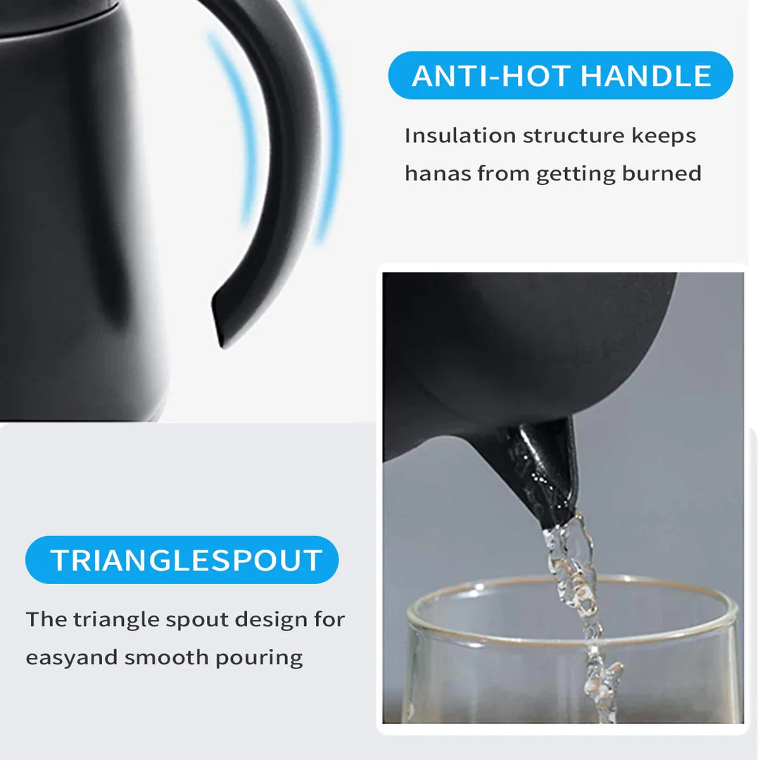 Skanto | ThermoBrew Isolierkanne | Edelstahl 304 | Doppelwandig & Vakuumisoliert | 6h Heiß / 12h Kalt | 0,5 L