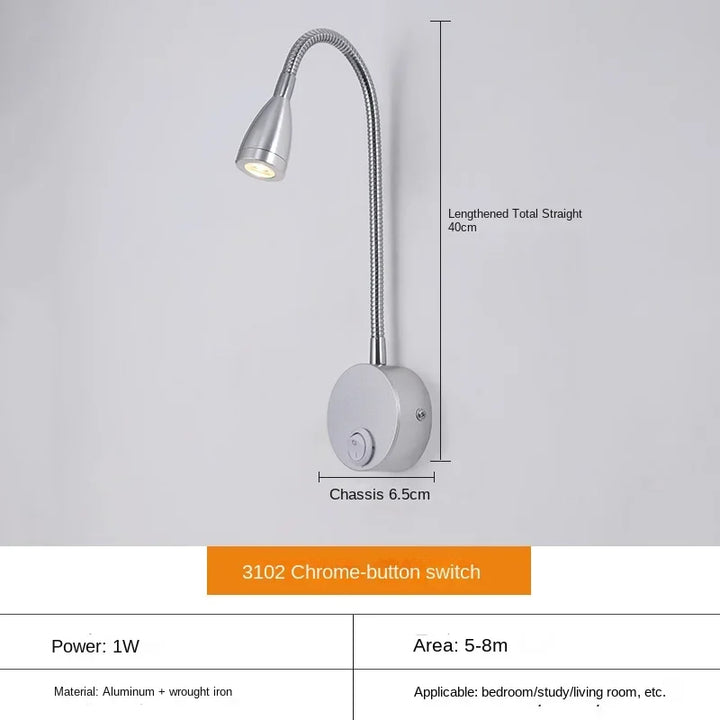 Skanto | Vielseitige LED-Wandleuchte: Modern, flexibel, perfekt für die Bettlektüre