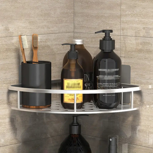 Skanto | Wandmontierter Bad-Organizer: Bohrerfreies Eckregal Duschablage – WC Shampoo Organizer, Badregale