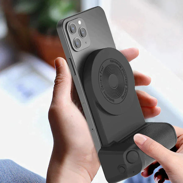 Skanto | Griply Magnetische Handyhalterung mit kabellosem Laden – Anti-Vibrations-Handgriff für stabile Aufnahmen