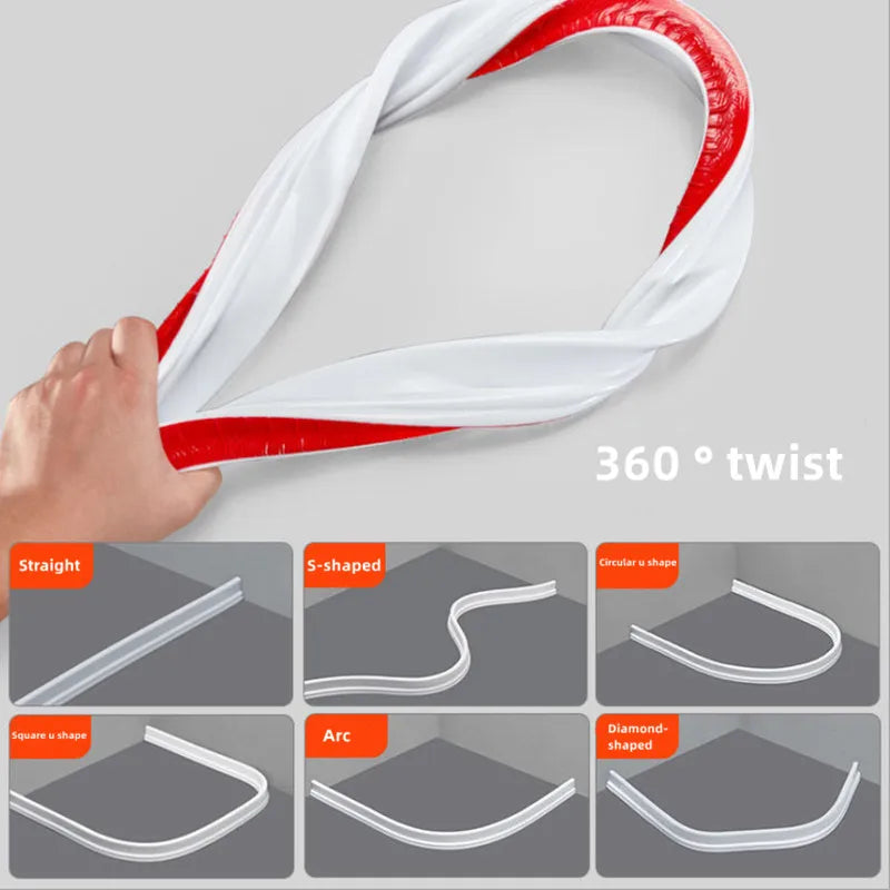 Skanto | Flexibler Silikon-Badewasserstopper – Duschboden Nass-/Trockentrennung – Küchenspülen-Spritzschutz – Wasserbarriere Duschzubehör