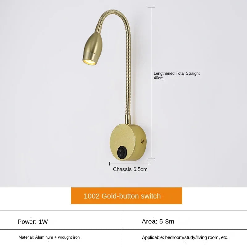 Skanto | Vielseitige LED-Wandleuchte: Modern, flexibel, perfekt für die Bettlektüre