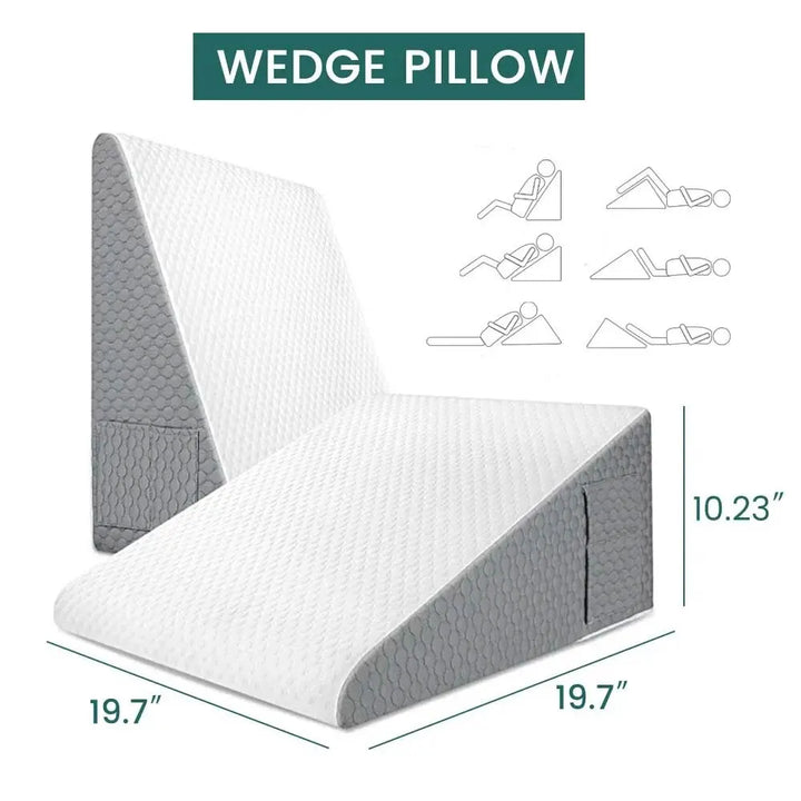 Skanto | Memory Foam Keilkissen: Erhöhtes dreieckiges Kissen zum Schlafen, bei Sodbrennen, nach Operationen – für Schlafzimmer, Wohnheim, Büro