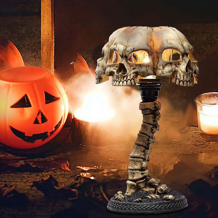 Skanto Leuchtender Totenkopf Nachtlicht Kreative Harz Totenkopf Tischlampe Home Office Dekor Desktop Ornament Skanto Party Dekor