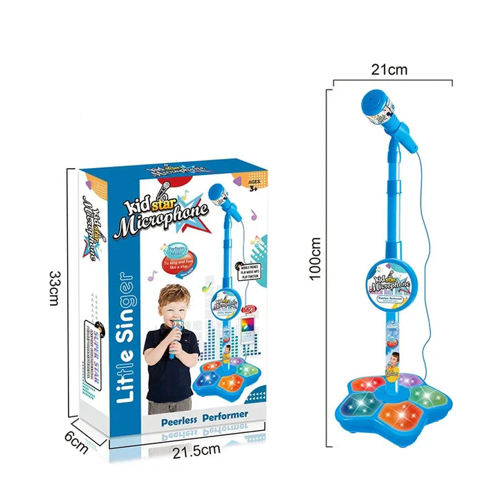 Verstellbares Kinder-Karaoke-Mikrofon mit Ständer – Lustiges Musikspielzeug für Jungen und Mädchen, pädagogisches Geburtstagsgeschenk, MP3-kompatibel