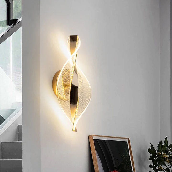 Skanto | NordGlow LED-Wandleuchte | Modernes Acryl- & Metalldesign | 3 Lichtfarben | Kreative Innenbeleuchtung für Wohn- & Schlafzimmer