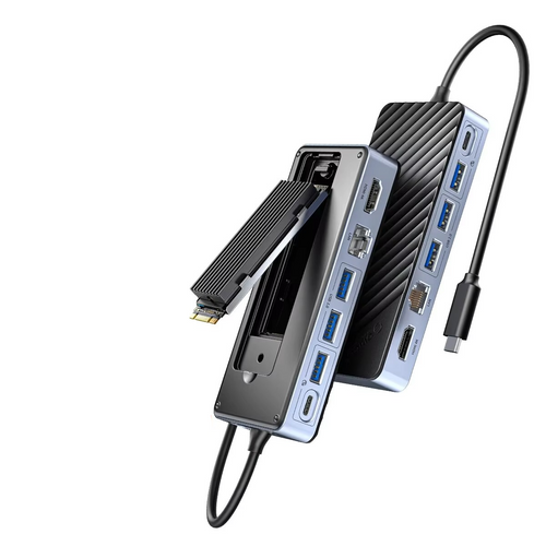 Skanto | Ultimative USB-C Laptop-Dockingstation mit integriertem SSD-Gehäuse