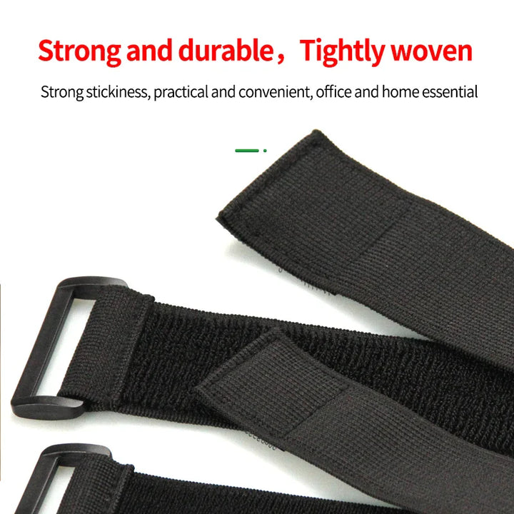 Skanto | Verstellbares elastisches, wendbares Schnallen-Nylon-Klettband – Klett-Kabelbinder, Klettbänder, selbstklebendes Befestigungsband (2/5 Stk.)