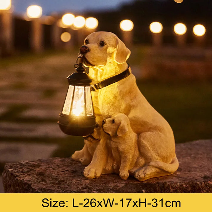 Skanto | Solarbetriebene Harz-Hundestatuenlampe